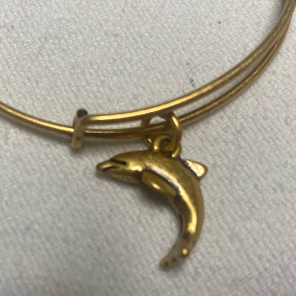 Alex and Ani Gold Dolphin Charm Bangle - Picture 2 of 3